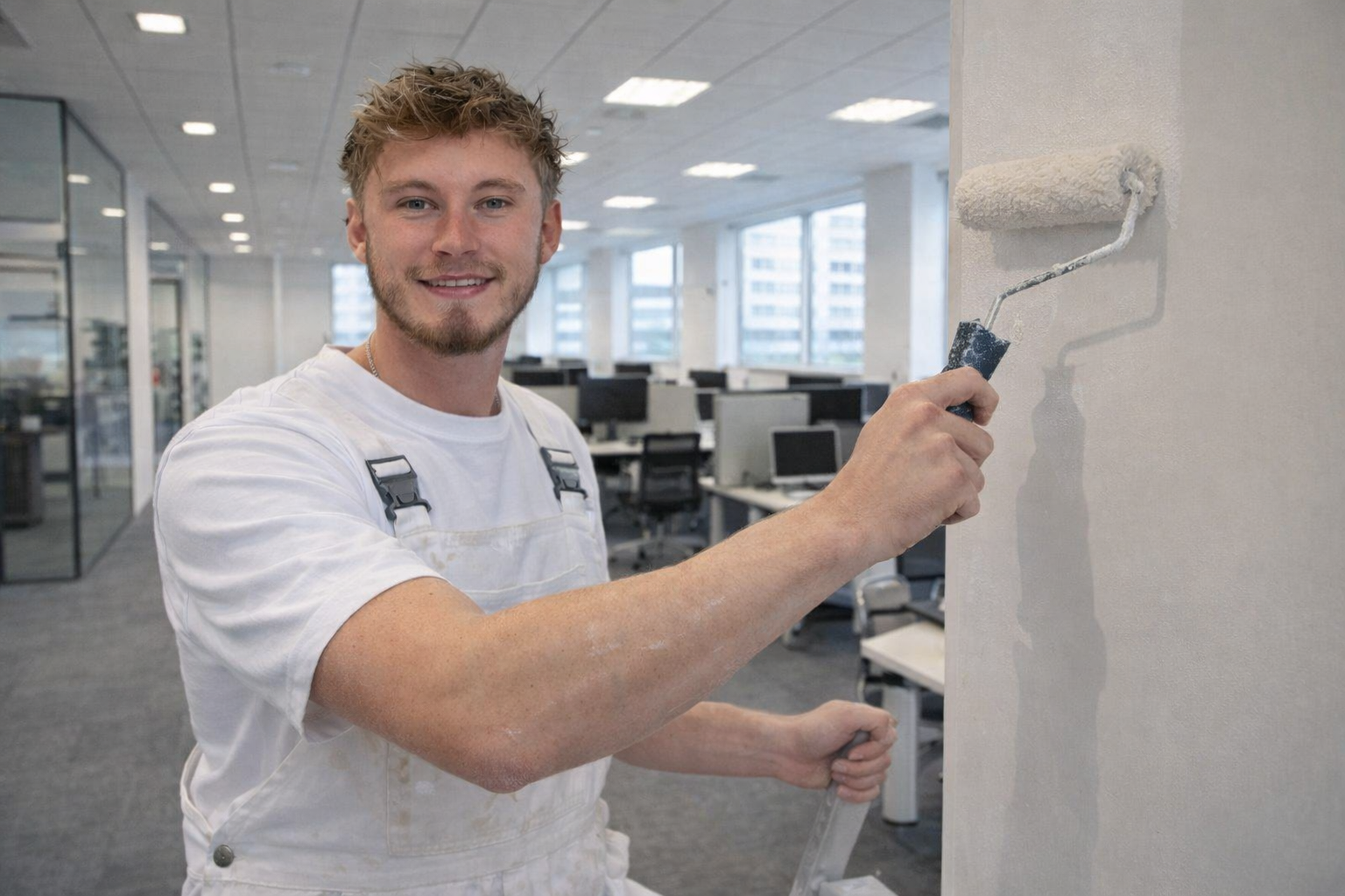 Feature wall painted in a deep navy tone
